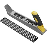 Wiltec Gipskartonhobel 250 mm mit Raspel Feile, Kantenhobel mit 2 Blättern, Fasenhobel für den Trockenbau, Trockenbauhobel