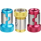 Set Mit 3 Abnehmbaren Magnetischen Schraubendreher-bit-ringen – Magnetische Schraubensammler Und Bit-optimierer Aus Aluminiumlegierung – Kompatibel Mit Schraubendreher-bits Mit 6,35 Mm (1/4 Zoll) Scha