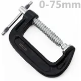 Yato Schraubzwinge C-Schraubzwinge 75 mm YT-64252, (Länge nach Wahl, 1 Stück), pulverbeschichtet 7.5 cm