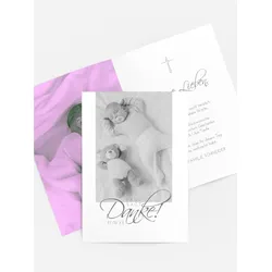Dankeskarte Taufe selbst gestalten mit Spruch und Fotos im Onlinedesigner bei Meine-Kartenmanufaktur.de