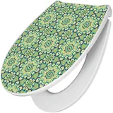 Banjado Premium Toilettendeckel Mit Absenkautomatik WC-Sitz Soft Close Hygienischer Klodeckel Duroplast Mit Motiv Kaleidoscop Grün