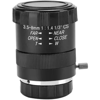Topiky Überwachungskamera-Objektiv, 3,5-8 mm 720P-Zoom-Objektiv CS-Mount F1.4 Aluminiumlegierung CCTV-Kamera Objektiv mit manueller Blende Geringe Verzerrung, hohe Kompatibilität