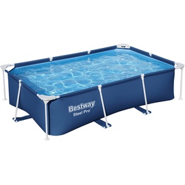 BESTWAY Steel Pro Frame Pool ohne Pumpe 259 x 170 x 61 cm, dunkelblau, eckig