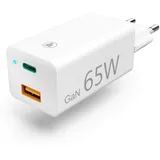 Hama GaN, USB-C Power Delivery (PD) + USB-A QC3.0 65W weiß
