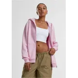 URBAN CLASSICS Hoodie Ladies Fluffy Zip Hoody rosa 5XL (54/56)