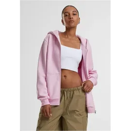 URBAN CLASSICS Hoodie Ladies Fluffy Zip Hoody rosa 5XL (54/56)