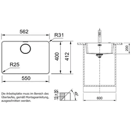 Franke Mythos MYX 210-55 Druckknopf