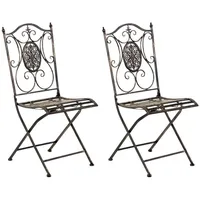 TPFGarden Stühle, Braun, Metall, 42x91.5x49 cm, Gartenmöbel, Gartenstühle, Gartenstühle