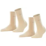 Esprit Damen Socken Uni Multipack W So Baumwolle einfarbig 2 Paar, Beige Cream 4011, 35-38