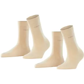Esprit Damen Socken Uni Multipack W So Baumwolle einfarbig 2 Paar, Beige Cream 4011, 35-38