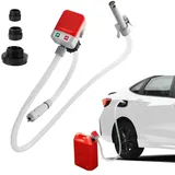 Lotvic Kraftstoff Umfüllpumpe mit Auto-Stopp-Sensor, Elektrische Benzinpumpe, Kraftstoffpumpe mit 3 Größen-Adapter, Selbstansaugende Ölabsaugpumpe mit Schläuchen und Zapfpistole für Diesel, Öl&Benzin