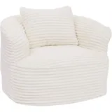 MCW Sessel P18 Cord 370 g/m2 70 x 70 x 70 cm Weiß mit Kissen