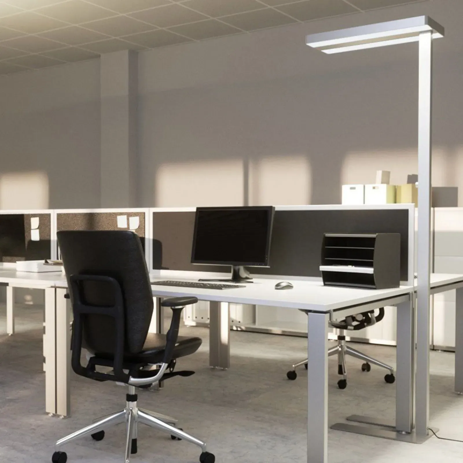 Stehleuchte Arcchio, Logan Neo, dimmbar, Metallisch, für Arbeitszimmer / Büro, Aluminium, Modern - 61 - 28 - 195