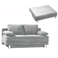 Schlafsofa - grau - mit Staukasten - 194 cm breit