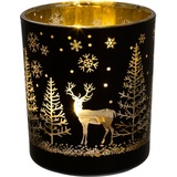 Creativ deco Teelichthalter »Weihnachtsdeko«, (4 St.), mit goldfarbener Innenseite, schwarz