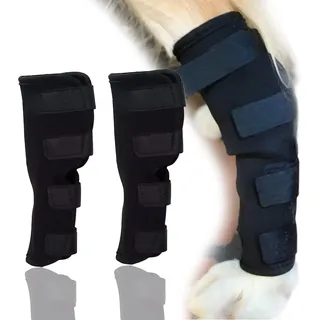 9-Jet Ecommence Hunde-Bandage für Hinterbeine, unterstützt Wundheilung und Verstauchungen durch Arthritis, mit 4 Sicherheits-Klettriemen, um Verletzungen und Verstauchungen zu verhindern (1 Paar)