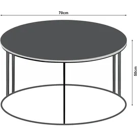 [en.casa] Aulum Weiß/Gold Marmor 50 x 80 x 50 cm