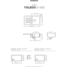 Schock Toledo D-100 Einbau reversibel magma (TOLD100AMAG)