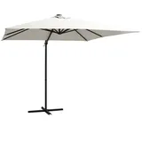 vidaXL Ampelschirm mit LED-Leuchten 250 x 250 cm sand