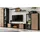 furn.design Wohnwand Schrankwand Eiche schwarz mit Kamin), + LED Wohnzimmer Set 350 cm Morgan,