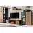 furn.design Wohnwand Schrankwand Eiche schwarz mit Kamin), + LED Wohnzimmer Set 350 cm Morgan,