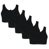 TupTam Mädchen Bustier mit Breiten Trägern 5er Pack, Farbe: Schwarz, Größe: 146-152 - 146-152