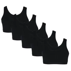 TupTam Mädchen Bustier mit Breiten Trägern 5er Pack, Farbe: Schwarz, Größe: 146-152 - 146-152