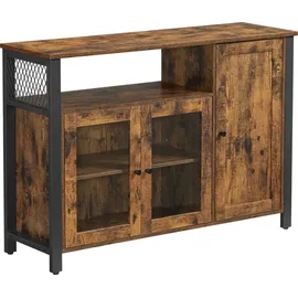 VASAGLE Sideboard, LSC096B01 braun 110,0 x 33,0 x 75 cm Braun-Schwarz