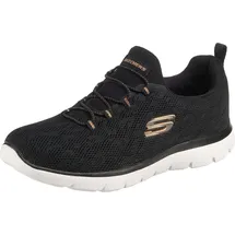 SKECHERS Summits - Leopard Spot black mesh rose gold trim 36