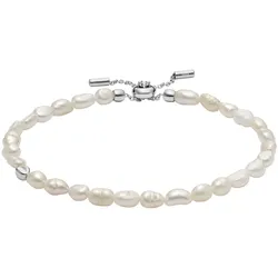 Armband SKAGEN "Schmuck Geschenk Edelstahl Armkette AGNETHE PEARL, SKJ1833040", silber (edelstahlfarben, weiß), Armbänder, Damen, Edelstahl-Perlen, Edelstahl, Perlen, mit Süßwasserzuchtperle