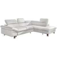 Mid.you Wohnlandschaft, Weiß, Textil, Ottomane rechts, L-Form, 266x214 cm, Made in EU, Wohnzimmer, Sofas & Couches, Wohnlandschaften, Ecksofas