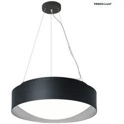 Frisch-Licht LED Pendelleuchte PREMIUM ARCHITEKTUR, Ø 30,8cm, 18W, 4000K, 2100lm, IP20, IK02, TRIAC, schwarz/metallgrau FL-PLA7510SA.2184PH