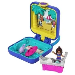 MATTEL GKJ44 Polly Pocket Shanis Tropischer Strand-Schatulle, Minipuppe und Zubehör