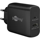 goobay USB-CTM PD Dual-Schnellladegerät 65 W) schwarz