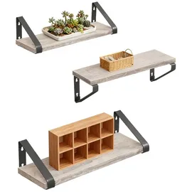 Relaxdays Wandregal 3er Set 30 x 35 x 40 cm Greige