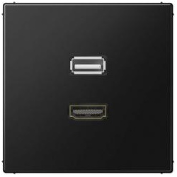 Jung Multimedia-Einsatz HDMI / USB (graphitschwarz matt)