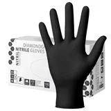 Herrmann Nitril Handschuh DiamantGrip Schwarz | Gr. S - 100 Stück | Perfekter GRIP Einweg Montage Schutzhandschuhe puderfrei latexfrei | Diamanttextur Nitril-Handschuhe