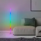 Lightbox RGB-LED Stehlampe | 150 cm Höhe | dimmbare Standleuchte mit Musiksensor & Fernbedienung & RGB-Frontlight | max. 125 lm | integiertes LED | aus Aluminium/Kunststoff in Weiß