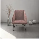 DOMO collection Sessel Delft 60 x 71 x 83 cm altrosa Chenille-Optik