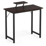 JEOBEST Computertisch Schreibtisch Laptoptisch, (1 Tisch, 80x40cm), Bürotisch mit Monitorständer,Stabiler Pc Tisch schwarz