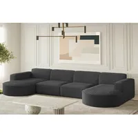 Fun Möbel Wohnlandschaft U-Form Sofa PALMA XL in Stoff