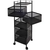 Mendler Rollregal HWC-N52, Rollwagen Multifunktionsregal Aufbewahrung Küche, rollbar Körbe