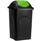 Stefanplast Mülleimer 60L Schwingdeckel Abfalleimer Abfallbehälter Müllbehälter schwarz,grün