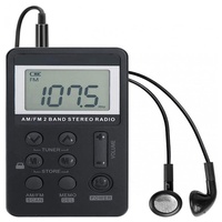 GelldG AM/FM Pocket Radio Tragbarer, Mini Digital Tuning Walkman Radio Radio schwarz