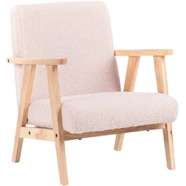 Beliani Kindersessel Linde Bouclé 0 x 0 x 0 cm Pastellrosa