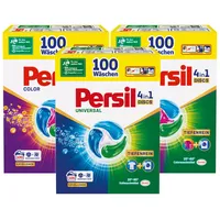 Persil Set 1x Universal & 2x Color 4in1 DISCS 300 Waschladungen (3x 100WL), Vollwaschmittel & Color Waschmittel Tiefenrein, für reine Wäsche und hygienische Frische für die Maschine