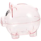 MOLUCKFU Spardose Schwein Form Große Kapazität Unzerbrechlich Transparent Sparschwein für Mädchen Geburtstag Weihnachten