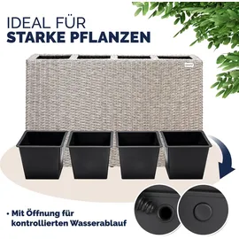 CASARIA Blumenkasten 95 x 27 x 60 cm creme