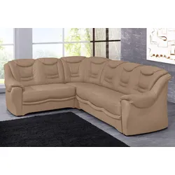 Ecksofa SIT & MORE "Bansin L-Form", braun, B:265cm H:94cm T:215cm, Luxus-Microfaser ALTARA NUBUCK (100% Polyester), SOFTLUX-Kunstleder, NaturLEDER (echtes Rindsleder)/Korpus SOFTLUX-Kunstleder, Sofas, wahlweise mit Bettfunktion