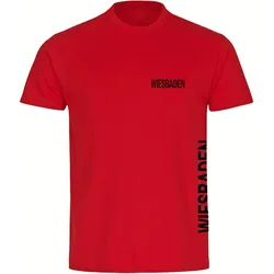 multifanshop Kinder T-Shirt - Wiesbaden - Brust & Seite - Druck schwarz - Kind